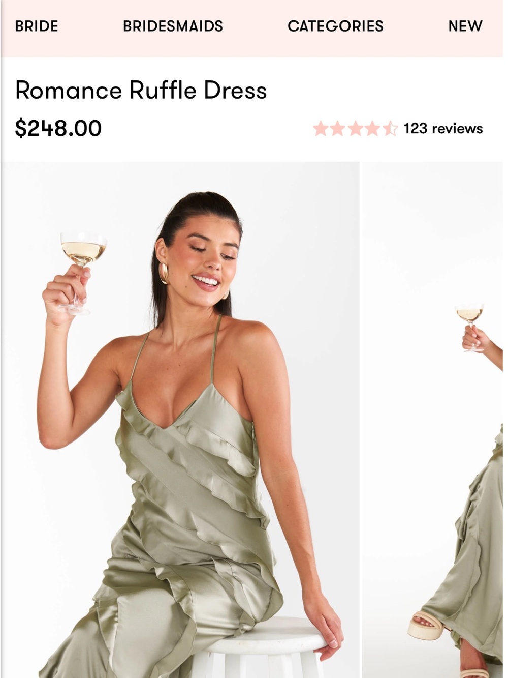 Show Me Your MuMu Sage Ruffle Slip Maxi Dress - Picture 4 of 4